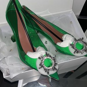 Amina Mauddi Green Begum Glass Pointed Toe Pump size 41